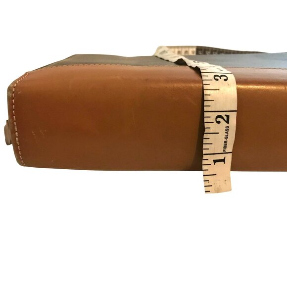 Vintage Franklin Quest 7 Ring Cowhide Leather Zip Binder Planner Cover Black USA - Picture 12 of 13